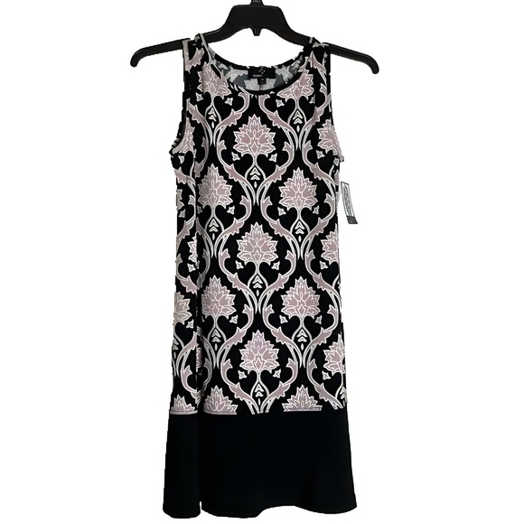 NWT Ronni Nicole Women’s Size Medium Sleeveless Black Pink Pullover Dress - Picture 1 of 10